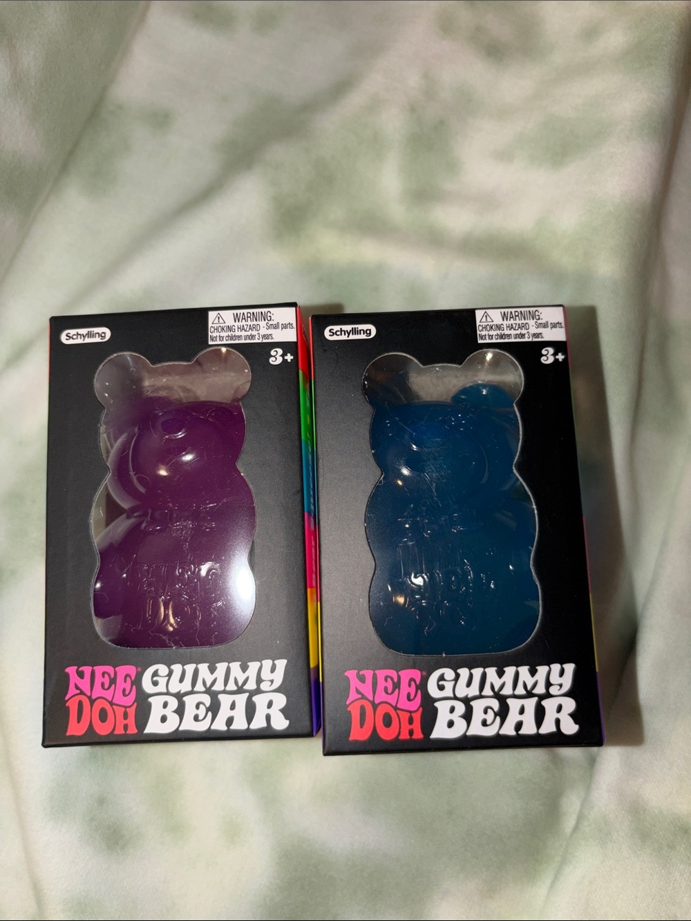 Authentic Schylling NeeDoh Gummy Bear Set Pink & Blue